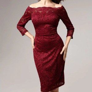 MIUSOL Off Shoulder Floral Lace Overlay Dress